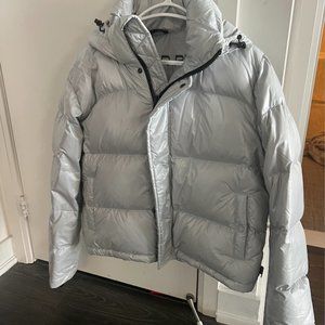 Aritzia Superpuff - Short in Grey / Silver